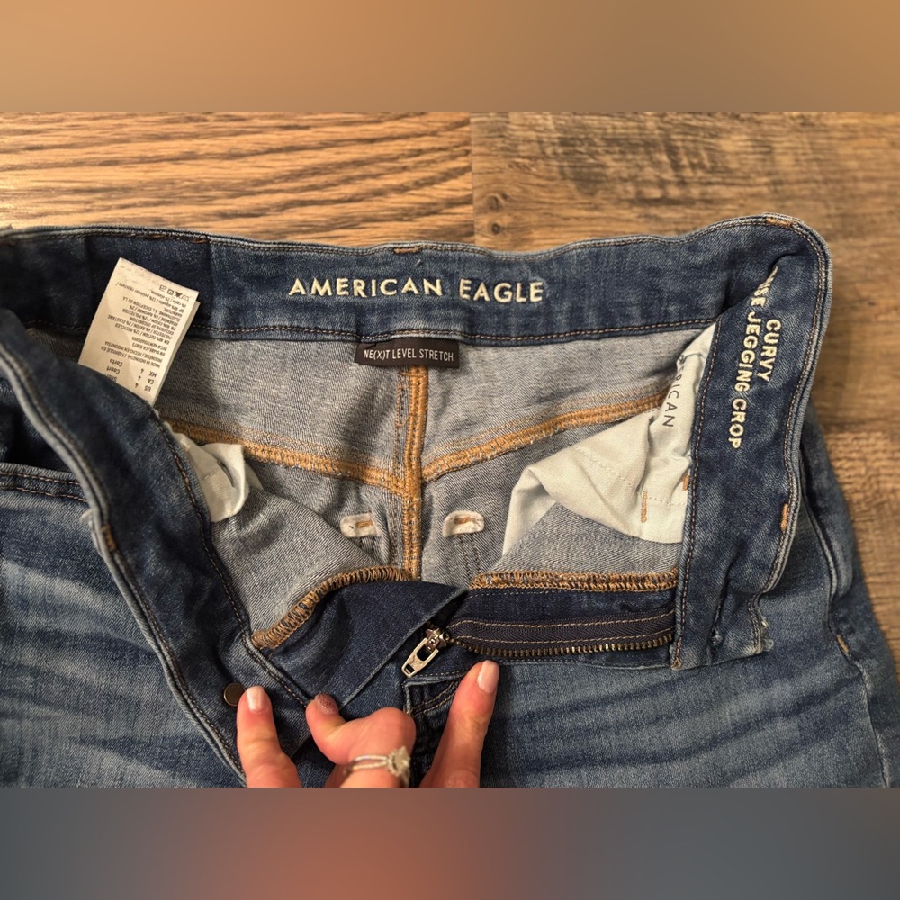 American Eagle Next Level Stretch Super Hi-Rise Jegging Jeans Sz4 Short Curvy - Picture 4 of 8